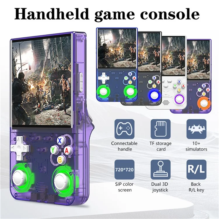 Consola portátil de juegos R36 Ultra de 64GB, pantalla HD de 5,1 pulgadas, multiemuladór, máquina de juegos portátil - Morado