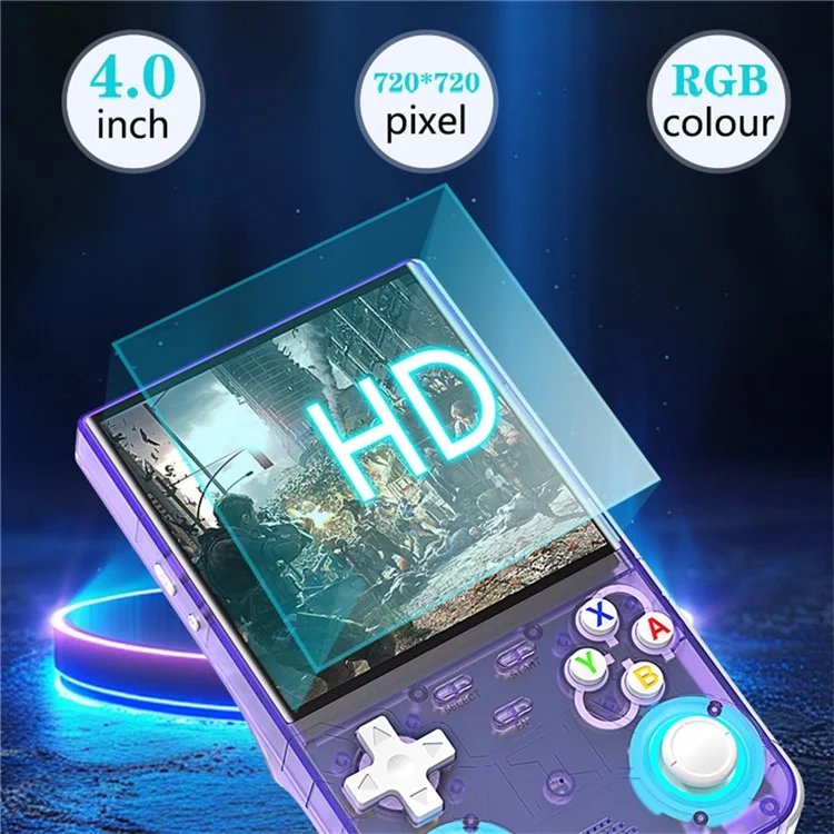 R36 Ultra 128GB Retro 5.1 Inch HD Screen Handheld Gaming Console Multi Emulator Portable Game Machine - Purple