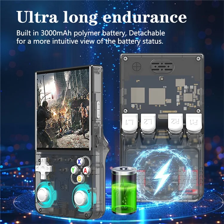 R36 Ultra 128GB Retro 5.1 Inch HD Screen Handheld Gaming Console Multi Emulator Portable Game Machine - Black