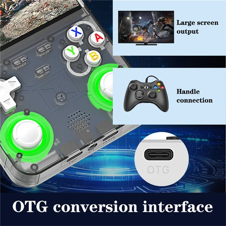 R36 Ultra 128GB Retro 5.1 Inch HD Screen Handheld Gaming Console Multi Emulator Portable Game Machine - Black