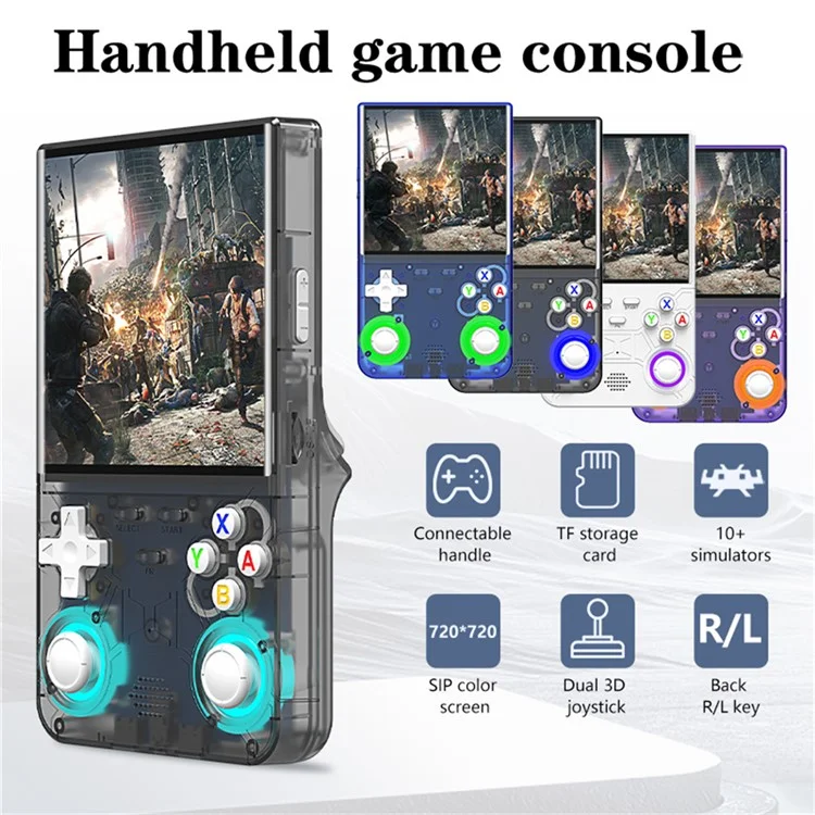 R36 Ultra 128GB Retro 5.1 Inch HD Screen Handheld Gaming Console Multi Emulator Portable Game Machine - Black