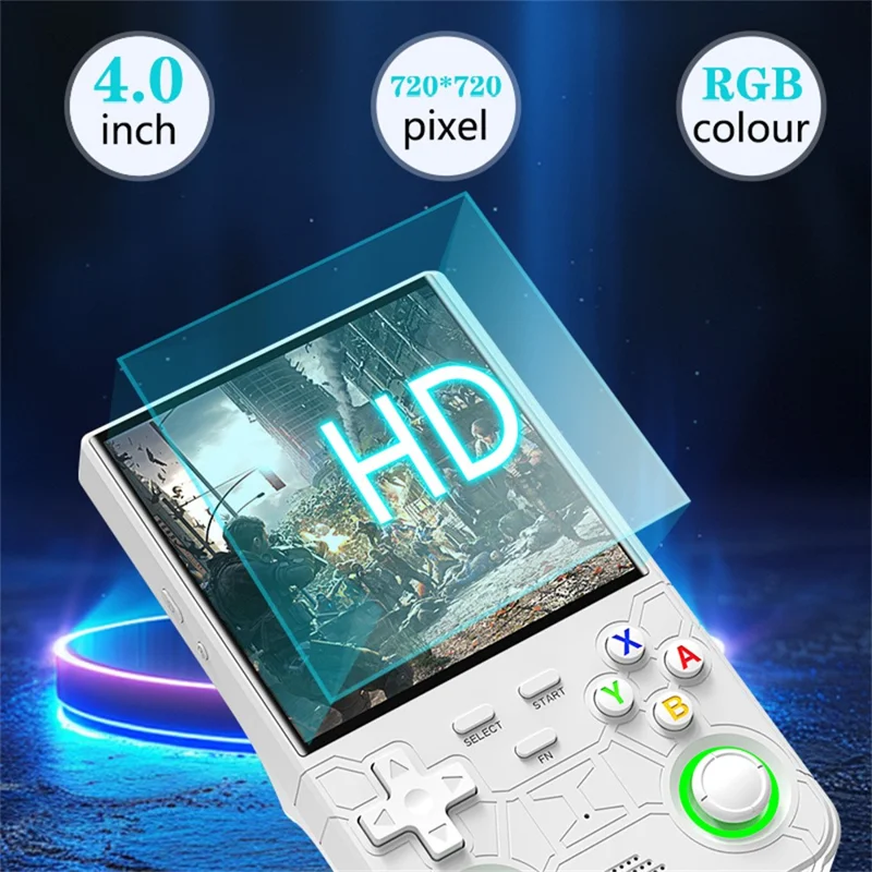 R36 Ultra 128GB Retro 5.1 Inch HD Screen Handheld Gaming Console Multi Emulator Portable Game Machine - White
