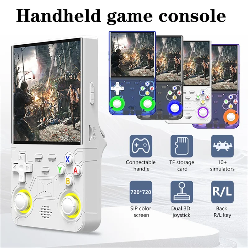 R36 Ultra 128GB Retro 5.1 Inch HD Screen Handheld Gaming Console Multi Emulator Portable Game Machine - White