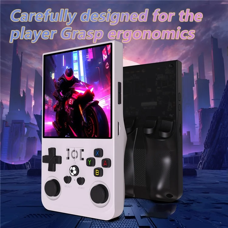 R36 MAX 128GB 4.0 Inch Handheld Game Console Portable Retro Arcade Gaming Machine - White