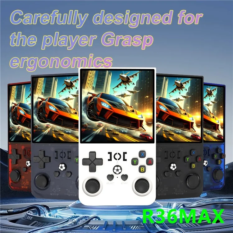 R36 MAX 128GB 4.0 Inch Handheld Game Console Portable Retro Arcade Gaming Machine - White