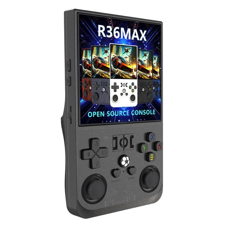 R36 MAX 64ГБ 4,0 дюйма Карманная игровая консоль Портативная ретро-аркадная игровая машина - Прозрачный черный