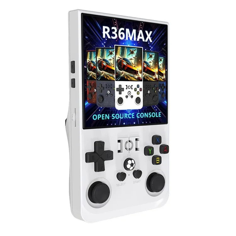 R36 MAX 64GB 4.0 Inch Handheld Game Console Portable Retro Arcade Gaming Machine - White