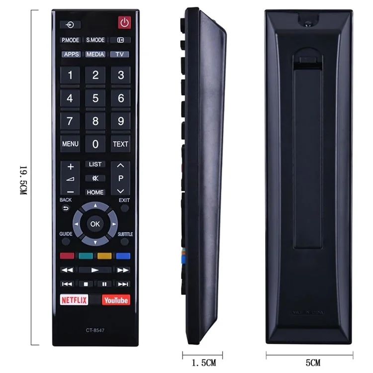 CT-8547 Télécommande de remplacement pour TV Toshiba Portée 1-10m Infrarouge