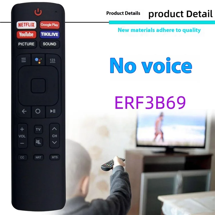 ERF3B69 For Hisense TV Remote Control Ergonomic Infrared Controller Replacement 1-10m Range