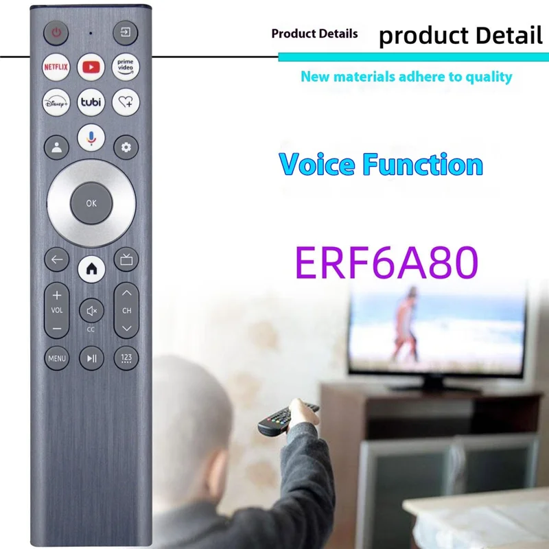 ERF6A80 For Hisense TV Voice Control Remote Control Ergonomic Infrared Controller Replacement