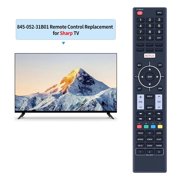 845-052-31B01 For Sharp TV Remote Control 1-10m Range Infrared Replacement Controller