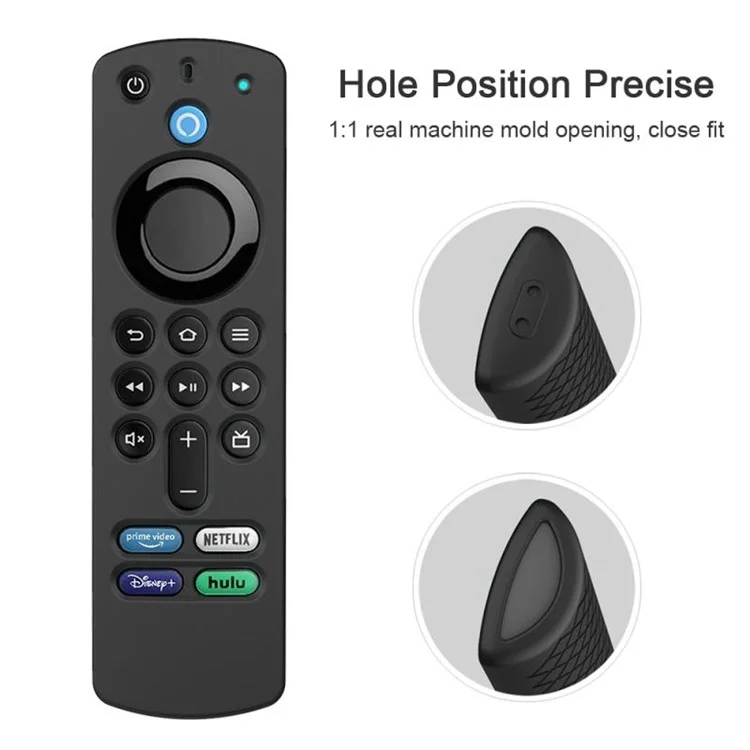 GS133 Remote Controller Soft Silicone Anti-drop Case Cover for Amazon Alexa Voice Remote 3rd Gen - Black