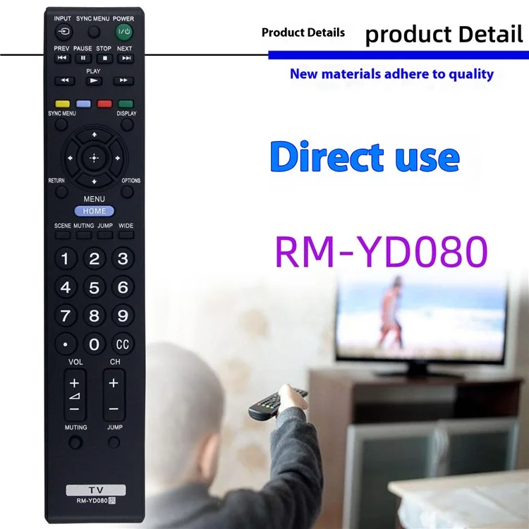 RM-YD080 For Sony TV Remote Control Replacement 1-10m Range Infrared Controller