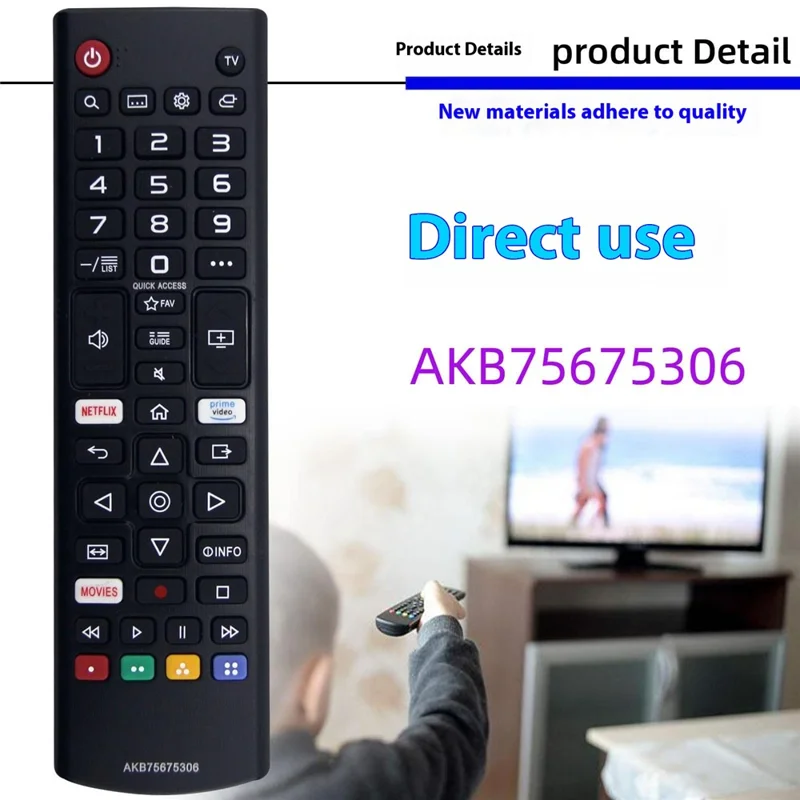 AKB75675306 For LG TV Remote Control 1-10m Range Ergonomic Design Infrared Controller