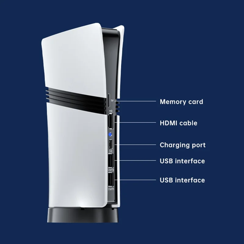 Console de jeux GS5 Pro Émulateur rétro avec plus de 30 000 jeux, support multi-plateforme et sortie HD, carte TF de 64 Go incluse