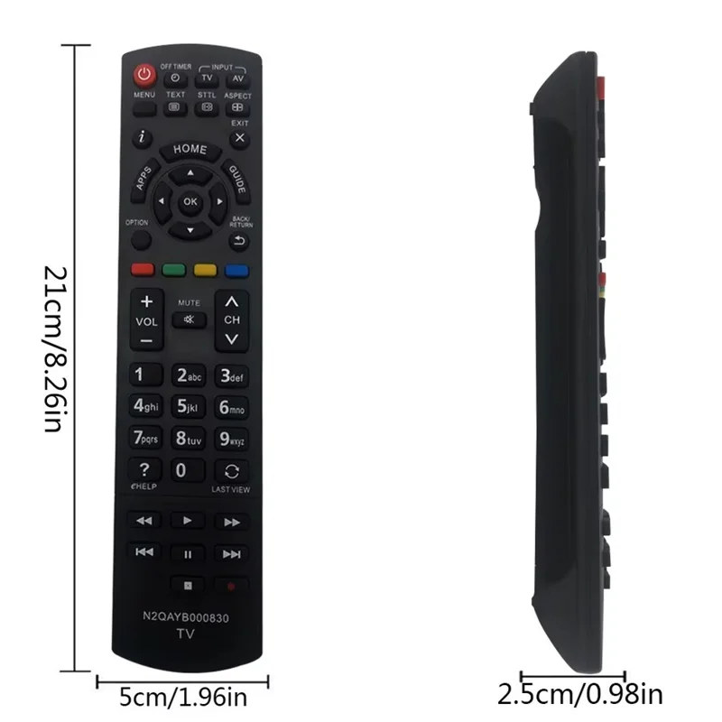 Controle Remoto N2QAYB000830 para TV Panasonic, Alcance de 10m, Controle Infravermelho de Reposição