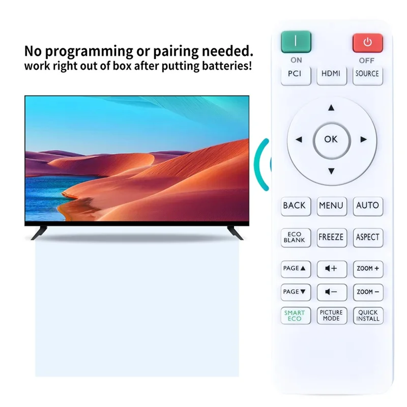 Controle Remoto RCX016 para Projetor BENQ - Controle de Substituição por Infravermelho com Alcance de 1-10 Metros