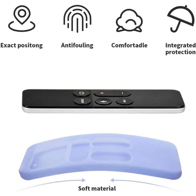 Funda protectora de silicona suave anti-caída para el control remoto de Apple TV 4K 4th/5th - Verde Luminoso