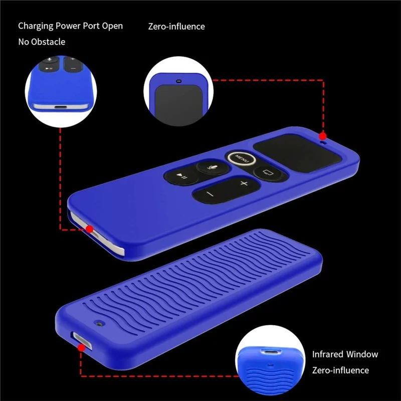 Y10 Soft Silicone Anti-drop Remote Controller Protective Case Cover for Apple TV 4K 4th/5th - Luminous Blue