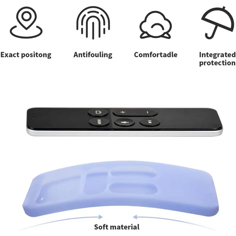 Y10 Soft Silicone Anti-drop Remote Controller Protective Case Cover for Apple TV 4K 4th/5th - Luminous Blue