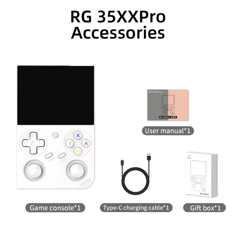 ANBERNIC RG35XX Pro 64GB Handheld Game Console WiFi Wireless Controller Support HD TV Connection - White