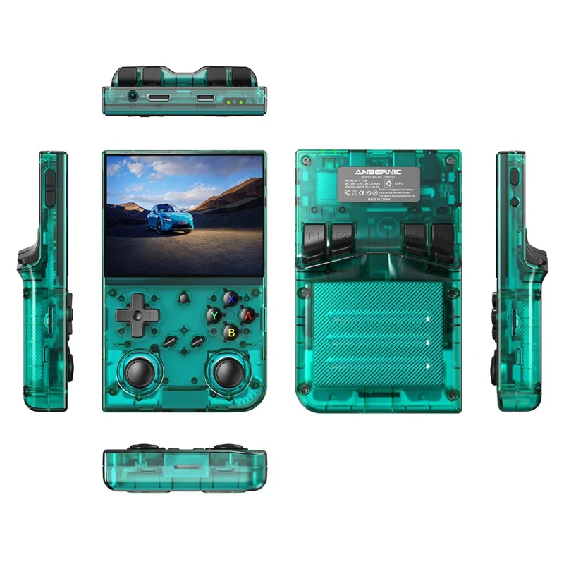 ANBERNIC RG35XX Pro 64+256G Портативная игровая консоль с Wi-Fi, беспроводным контроллером и поддержкой подключения к HD-телевизору - Прозрачный бирюзовый