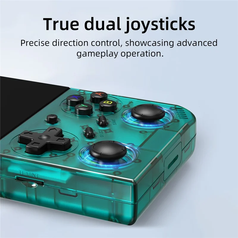 ANBERNIC RG35XX Pro 64+256G Портативная игровая консоль с Wi-Fi, беспроводным контроллером и поддержкой подключения к HD-телевизору - Прозрачный бирюзовый
