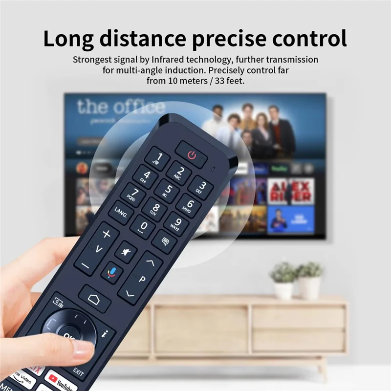 CT-8563 For Toshiba TV Remote Control 1-10m Range Infrared Replacement Controller (Not Support Voice Function)
