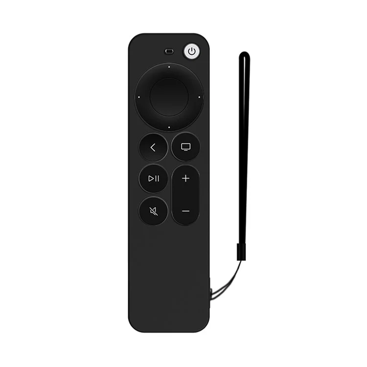 Funda protectora de silicona suave y resistente a los arañazos para el mando a distancia del Apple TV Siri 4K de 6.ª generación 2021 - Negro