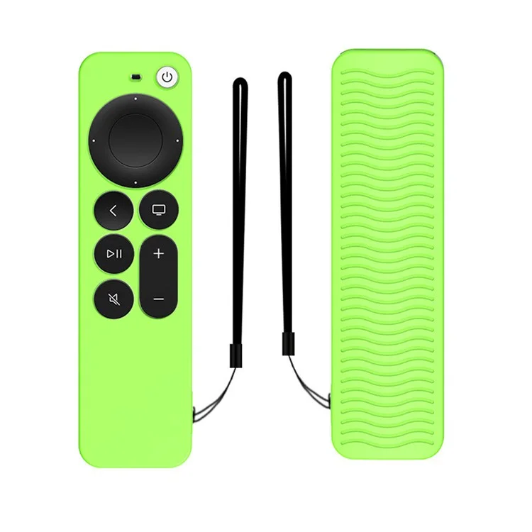 Y31 Soft Silicone Scratch Resistant Remote Controller Protective Case Cover for Apple TV Siri 4K 6 Generation 2021 Remote Control - Luminous Green