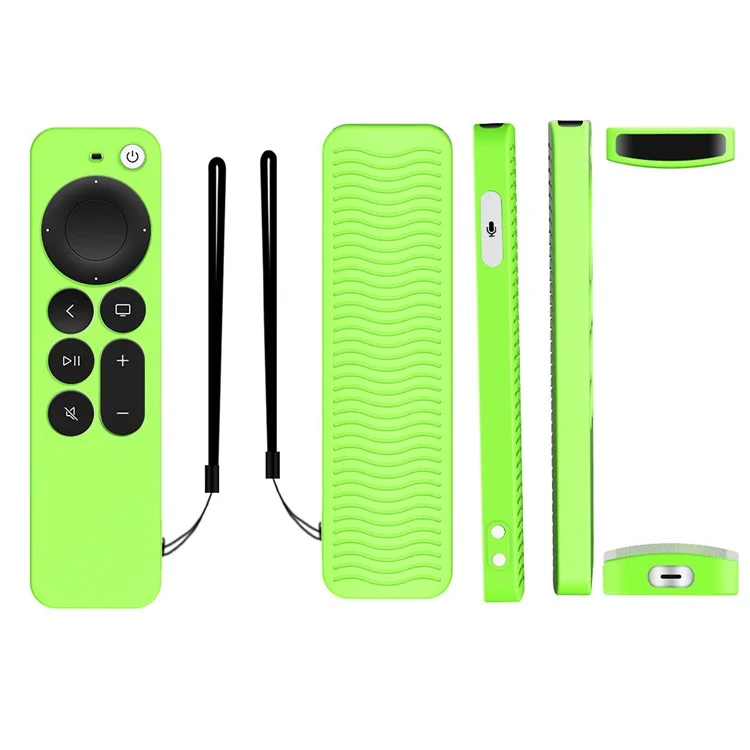 Y31 Soft Silicone Scratch Resistant Remote Controller Protective Case Cover for Apple TV Siri 4K 6 Generation 2021 Remote Control - Luminous Green