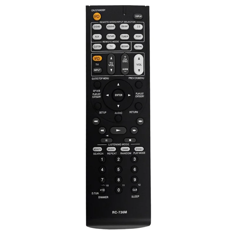 RC-736M For ONKYO AV Receiver Infrared Remote Control Battery Powered Replacement Handheld Controller