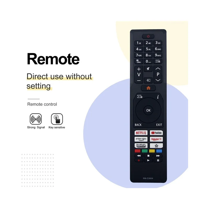 Télécommande infrarouge ergonomique de remplacement pour téléviseur JVC RM-C3604