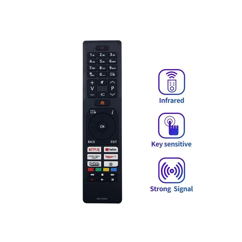 Télécommande infrarouge ergonomique de remplacement pour téléviseur JVC RM-C3604