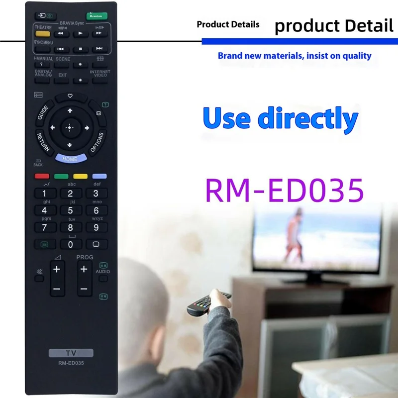 RM-ED035 For Sony TV Remote Control Battery Powered Infrared Replacement Handheld Controller