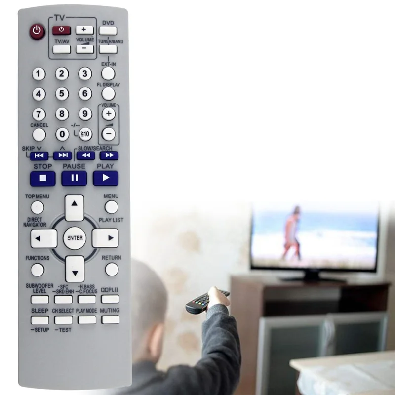 Controle Remoto a Pilhas para Sistema de DVD e CD Estéreo Panasonic com Controle por Infravermelho