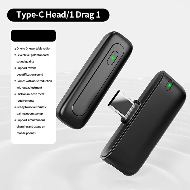 M6 Wireless Lavalier Microphone Vlog Video Recording AI Noise Reduction Live Streaming Mic, 1 Microphone + 1 Receiver - Black