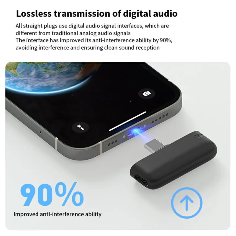 M6 Wireless Lavalier Microphone Vlog Video Recording AI Noise Reduction Live Streaming Mic, 1 Microphone + 1 Receiver - Black