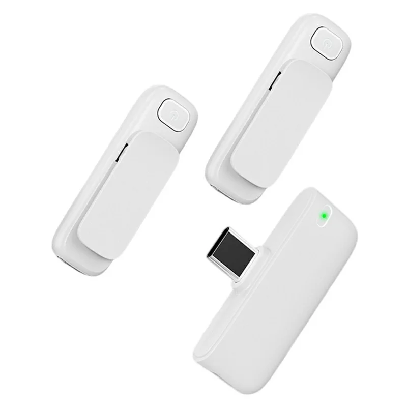 M6 Wireless Lavalier Microphone Vlog Video Recording AI Noise Reduction Live Streaming Mic, 2 Microphone + 1 Receiver - White