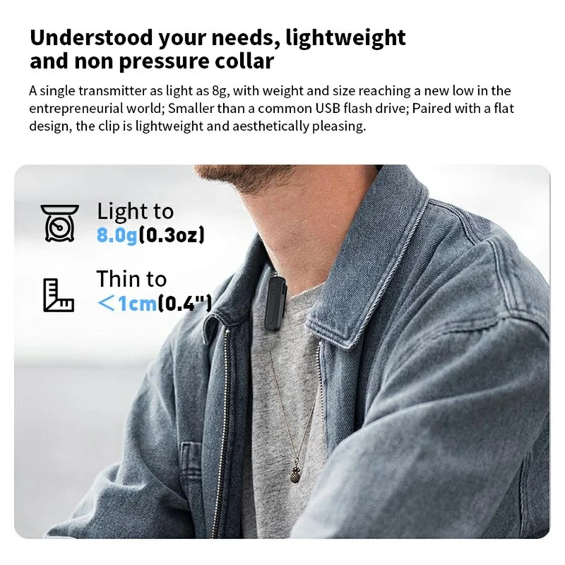 M6 Wireless Lavalier Microphone Vlog Video Recording AI Noise Reduction Live Streaming Mic, 2 Microphone + 1 Receiver - White