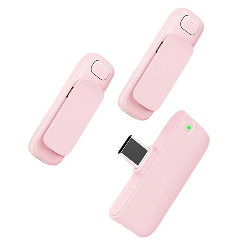 Microphone Lavalier sans fil M6 pour Vlog Enregistrement vidéo Réduction de bruit IA Streaming en direct, 2 Microphones + 1 Récepteur - Rose