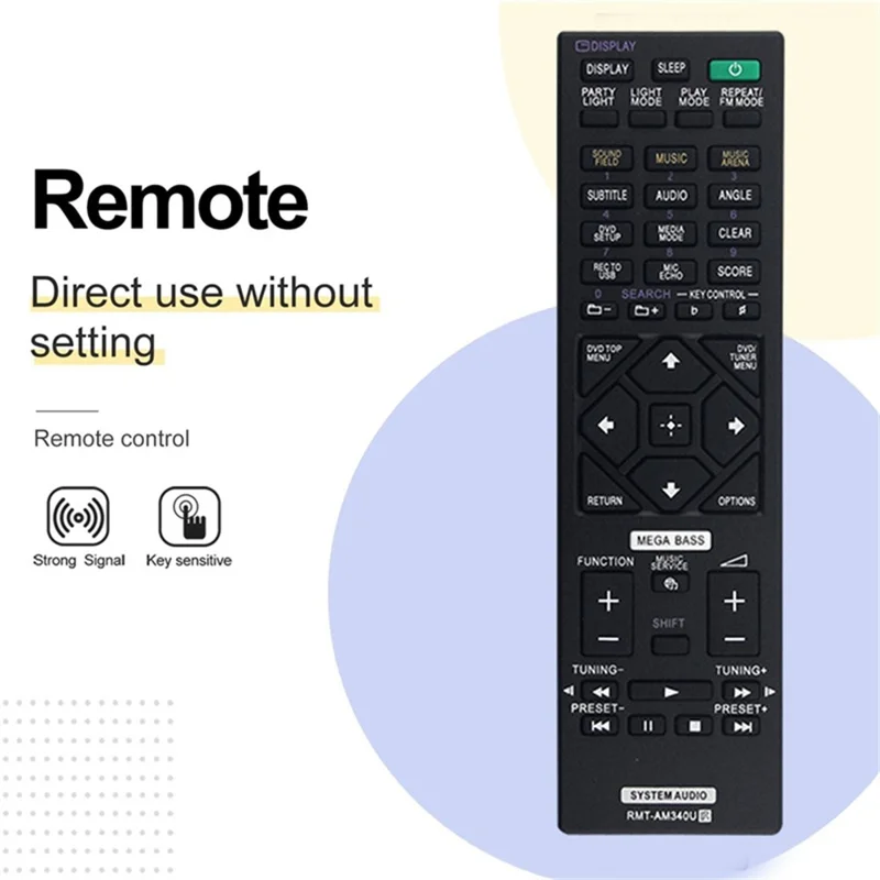 Télécommande de remplacement infrarouge pour système audio domestique Sony RMT-AM340U