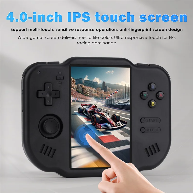 AMPOWN Mini Zero 40 Console per Giochi Portatile Android da 4 Pollici a 64 Bit, Dispositivo Retrò per Videogiochi Classici con Scheda TF da 64GB - Nero