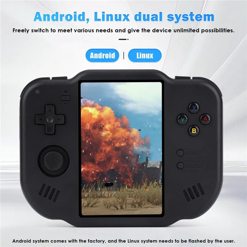 AMPOWN Mini Zero 40 Console per Giochi Portatile Android da 4 Pollici a 64 Bit, Dispositivo Retrò per Videogiochi Classici con Scheda TF da 64GB - Nero