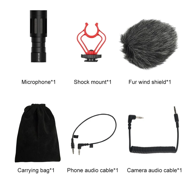 PULUZ PU3044 Professional 3.5mm Interview Microphone Smartphone Camera Filming Mic