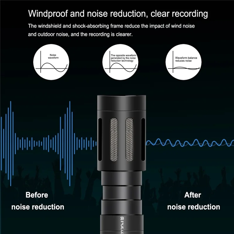 PULUZ PU3044 Professional 3.5mm Interview Microphone Smartphone Camera Filming Mic
