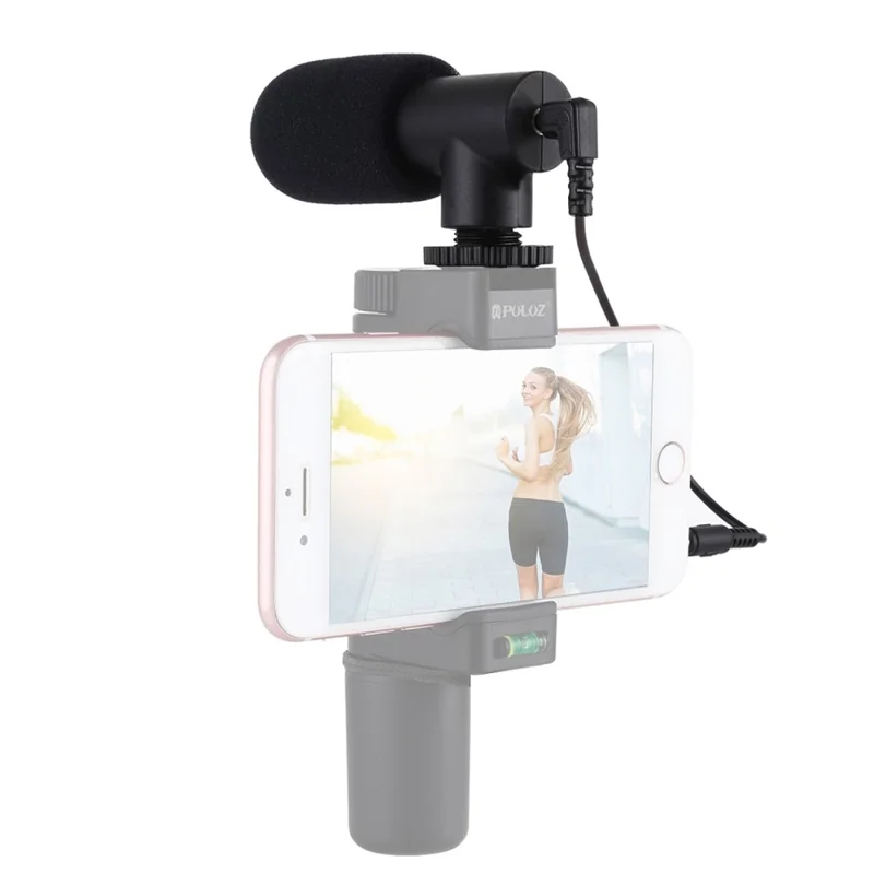 PULUZ PU3017 Mikrofon für Smartphone DSLR Kamera DV Stereo Professionelles Interview Nachrichten Aufnahme