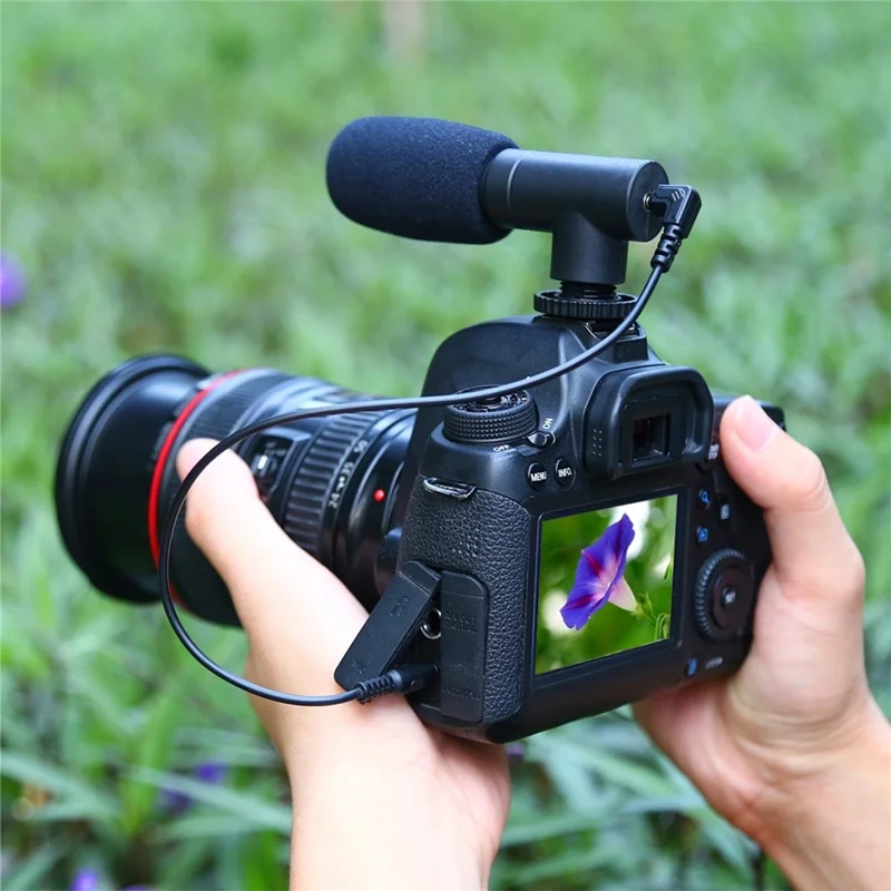 PULUZ PU3017 Mikrofon für Smartphone DSLR Kamera DV Stereo Professionelles Interview Nachrichten Aufnahme