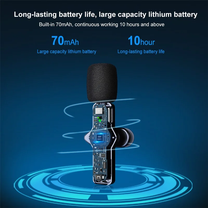 PULUZ PU3083 Wireless Lavalier Microphone Clip-on Mini Compact Size Mic for Video Recording Facebook YouTube Live Stream Vlog