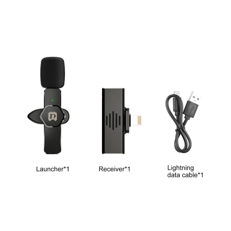 PULUZ PU3083 Wireless Lavalier Microphone Clip-on Mini Compact Size Mic for Video Recording Facebook YouTube Live Stream Vlog